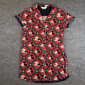 Peter Alexander Disney Mickey Christmas Collared Button Down Nightgown Juniors L